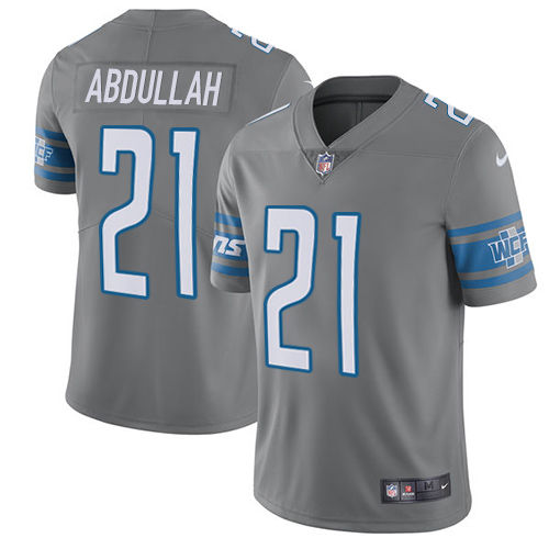 Nike Lions #21 Ameer Abdullah Gray Men's Stitched NFL Limited Rush Jersey - Click Image to Close